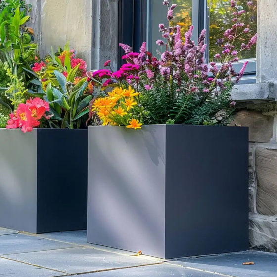 Matte grey planter