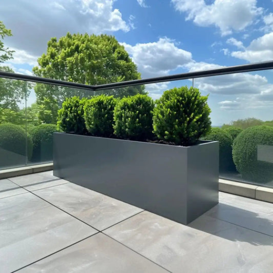 Matte grey planter
