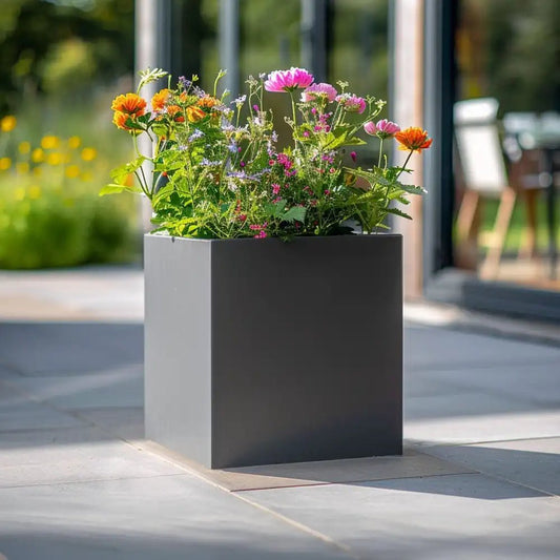 Matte grey planter