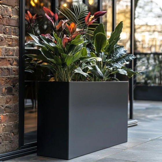 Matte grey planter