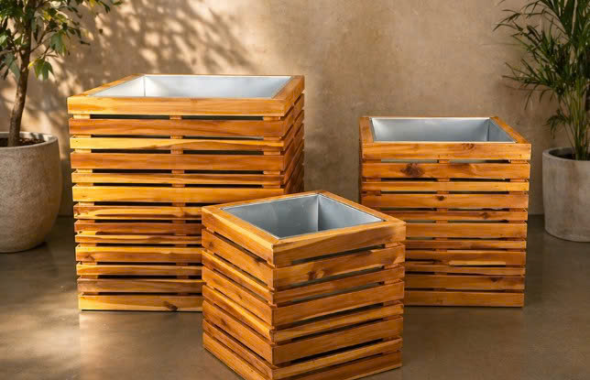 Wooden planters