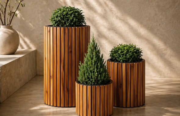 Wooden planters